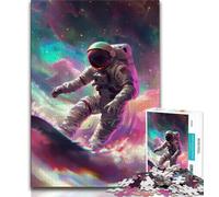 Astronaut Space Surfing JigsawPuzzle 1000 Pieces for Adults,Decompressing Intellectual Educational Toy Birthday Present,Gifts,Wall Art 50x75cm