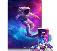 Astronaut Space Surfing JigsawPuzzle 1000 Pieces for Adults,Family Game Stress Reliever Difficult Challenge Secret Santa Gifts 50x75cm