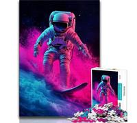 Astronaut Space Surfing JigsawPuzzle 1000 Pieces for Teenagers,Brain Teaser Game Wall Decoration Unique Birthday And Xmas Gifts (50x75cm)