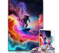 Astronaut Space Surfing JigsawPuzzle 1000 Pieces for Teenagers,Challenging To Complete But Fun And Humorous Birthday Present,Gifts,Wall Art (50x75cm)