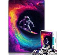 Astronaut Space Surfing Puzzles 1000 Pieces for Adults,Challenging Game And Family Play for Is Ideal As A Gift for The Whole Family (50x75cm)