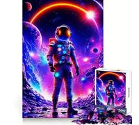 Astronaut Space Traveler Jigsaw 1000 Pieces for Teenagers Analytical Skill Mindful Leisure Tight Join Holiday Treat (38x52cm)