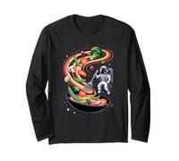 Astronaut Space Vegetable Stir Fry Stars Galaxy Planets Long Sleeve T-Shirt