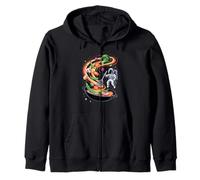 Astronaut Space Vegetable Stir Fry Stars Galaxy Planets Zip Hoodie
