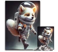 Astronaut Space Wolf1000Pc Adults Jigsaw Puzzle Challenging Puzzles Perfect for Family Fun on Christmas Thanksgiving Birthdays & Easter 1000 PCS(38x26cm)