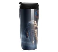 Astronaut Spacees Galaxy Coffee Mug Double Wall Travel Tumbler with Lid Tea Cup for Hot/Ice Drinks 350ml
