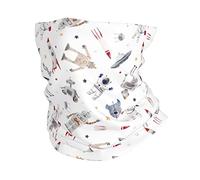 Astronaut Spaceship Robot White Hair Band 26X30Cm Anitdust Headband Washable Half Face Headwear For Sports Outdoor Workout