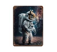 Astronaut Squirrel, Funny Animals in Space Retro Poster Metal Tin Sign Chic Art Retro Iron Painting Bar People Cave Cafe Family Garage Poster Wall Decoration 12x16inch(30x40cm)