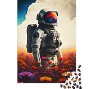 Astronaut Standing Adult 1000-Piece Jigsaw Puzzle, 52x38cm/1000pcs, Low-dust White Pieces for Sorting; Easy to Continue on Another Evening
