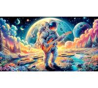 Astronaut-stands-under-rainbow-arches-in-cosmic-landscape 1000 Pieces Jigsaw Puzzle Impossible Hard Difficult Educational Games Great Gift Idea for Adults and Kids Age 12 Years Up 38x26/1000pcs