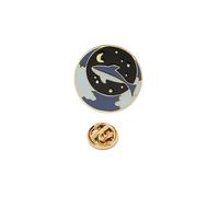 Astronaut Star Whale Couple Brooches Gold Silver Plated Alloy Pins, Lightweight 2.5cm Romance Anniversary for Him Her Anniversary Couple Pins