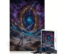 Astronaut Stargazing on Alien Planet Jigsaws 1000 Pieces for Teenagers Creative Think Easy Enjoyment Exact Edges Xmas Present (50x75cm)