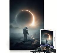 Astronaut Staring at Solar Eclipse Jigsaw 1000 Pieces for Teenagers Analytical Skill Mindful Leisure Tight Join Holiday Treat (38x26cm)