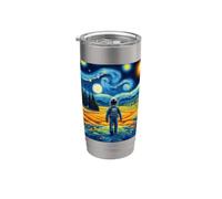 Astronaut Starry Night Van Gogh Painting Outer Space Lover Stainless Steel Insulated Tumbler