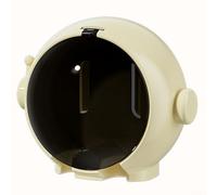 Astronaut Style Toothbrush Holder Wall Mounted for Two, Hygienic Covered Storage Box for Bathroom Counter Organization (2pcs Milk yellow)