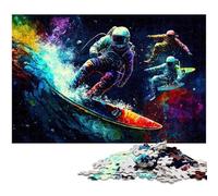 Astronaut Surfing 1000 Pieces Puzzle Gifts Jigsaw Puzzles for Adults Family Activity, DIY Home Decor, 26X38CM/10.23x14.96inch