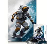 Astronaut Surfing A Wave Puzzle for Adults 1000 Pieces Mental Skill Easy Relaxation Solid Fit Birthday Present (38x52cm)