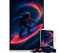 Astronaut Surfing Cosmic Wave 1000 Adult Pieces Jigsaw Puzzle Sharp Memory Relaxing Pastime Smooth Cut Lovely Gift (38x52cm)