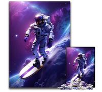 Astronaut Surfing GalaxyJigsawPuzzle 1000 Pieces for Adults Wooden Puzzles Interactive Family Game Ideal Family Activity Game 1000 PCS(75x50cm)