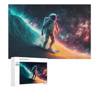 Astronaut Surfing in Space -10 Puzzle for Adults, 1000 PCS, Illustrated Jigsaw Edition, A Detailed Puzzle Experience for Adult Hobbyists