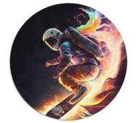 Astronaut Surfing Jigsaw Puzzles 1000 Pieces for Adults Round Puzzle 1000 Pieces Jigsaw Erfect for Home Decor, Birthdays, Holidays, And Gifts 67.5x67.5cm