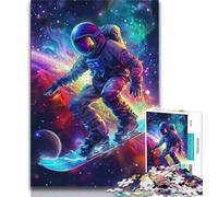 Astronaut Surfing Jigsaw Puzzles for Teenagers 1000 Jigsaws,Learning Educational Toys Family Games Unique Birthday And Gifts (38x26cm)