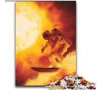 Astronaut Surfing Jigsaw Puzzles for Teenagers 2000 Piece, Help The Brain Exercise Addictive Toys to Cultivate Patience Unique Challenge Game (70x100cm)