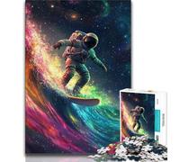 Astronaut Surfing JigsawPuzzle 1000 Pieces for Adults,Challenging Game And Family Play for Is Ideal As A Gift for The Whole Family (38x26cm)