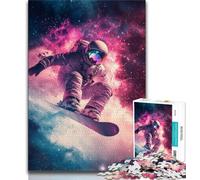 Astronaut Surfing JigsawPuzzle 1000 Pieces for Teenagers,Brain Teaser Game Wall Decoration Unique Birthday And Xmas Gifts (38x26cm)