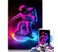 Astronaut Surfing JigsawPuzzle 1000 Pieces for Teenagers,Educational Games Home Decoration Deal As Gifts for The Whole Family (38x26cm)
