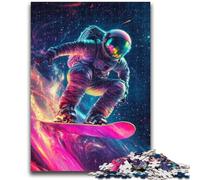 Astronaut Surfing JigsawPuzzle 1000 Pieces for Teenagers, Interesting Stress Reduction Parent-child Interaction 50X75CM