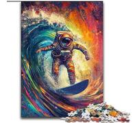Astronaut Surfing Puzzles 1000 Pieces for Teenagers, Help The Brain Exercise Addictive Toys to Cultivate Patience Unique Challenge Game (26x38cm)