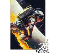 Astronaut Surfing Space Puzzles for Adults,1000 Piece Jigsaw Puzzles for Adults, Paper Puzzle Fun Decompressing Game 1000pcs (38x26cm)