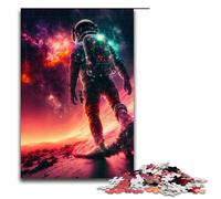 Astronaut Surfing The Star Puzzles Pieces for Adults Wooden Puzzles Family Interactive Game Craft Gift with Colorful Artwork 1000 PCS(75x50cm)
