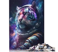 Astronaut Tiger Adult Jigsaw Puzzles 100 Percent Recycled Paper Mind 1000 Pieces Puzzles for Adults for Kids 1000pcs (75x50cm)
