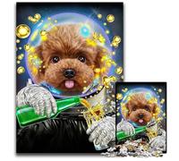 Astronaut Toy Poodle Jigsaw Puzzle 1000 Pieces Paper Jigsaw Puzzles for Adults for Home Decor Ideal Christmas & New Year Gift for Teenagers 1000 PCS(38x26cm)