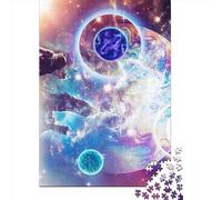 Astronaut Trippy Space 1000 Pieces Jigsaw Puzzles for Adults Creative Rectangular Jigsaw Paper Puzzles Game Brain Teasers Toy 1000pcs (38x26cm)