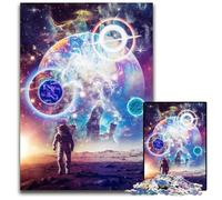 Astronaut Trippy SpaceJigsaw Puzzles for Adults 1000 Puzzles for Adults Family Interactive Game Craft Gift with Colorful Artwork 1000 PCS(75x50cm)