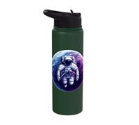 Astronaut Vibrant Planet Cosmic Space Celestial Adventure Stainless Steel Insulated Water Bottle