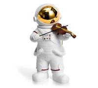 Astronaut Violinist Statue Home Decor, Spaceman Musician Statue Resin Sculpture Figurine for Outer Space Themed Tabletop Ornament Shelf Office Decor Living Room Crafts for Music Love