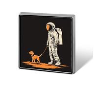Astronaut Walking Dog Simple Unisex Brooches & Pins Square Lightweight Lapel Badge Jewelry for Clothing Shawl Hat
