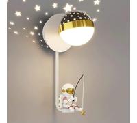 Astronaut Wall Lamp - Dimmable Modern Star Projection Light, Nordic Kids Room Decor, Contemporary Home Decoration, Bedside Night Light