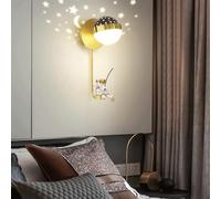 Astronaut Wall Lamp - Dimmable Modern Star Projection Light, Nordic Kids Room Decor, Contemporary Home Decoration, Bedside Night Light