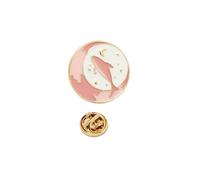 Astronaut Whale Star Love Pin Set Sturdy Alloy Metal Couple Accessory with Gold Silver Finish Peach Blue Options Romance Space Themed Couple Pins