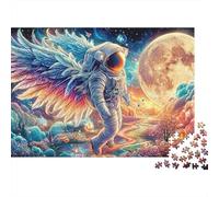 Astronaut Wings 1000 Piece Jigsaw Puzzles Astronaut Elephant in Space Adults Aged 12 And Above Educational Games Beautiful Decoration Challenge High Difficulty Male And Female Birthday 52x38cm