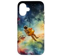 Astronaut with a duck swim ring in space Case for iPhone 16