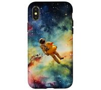Astronaut with a duck swim ring in space Case for iPhone X/XS