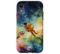 Astronaut with a duck swim ring in space Case for iPhone XR