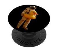 Astronaut with a duck swimming ring PopSockets Adhesive PopGrip