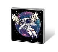 Astronaut with Wing Button Pins Square Badge Personalized Button Brooch Lapel Pins for Women Men Gifts
